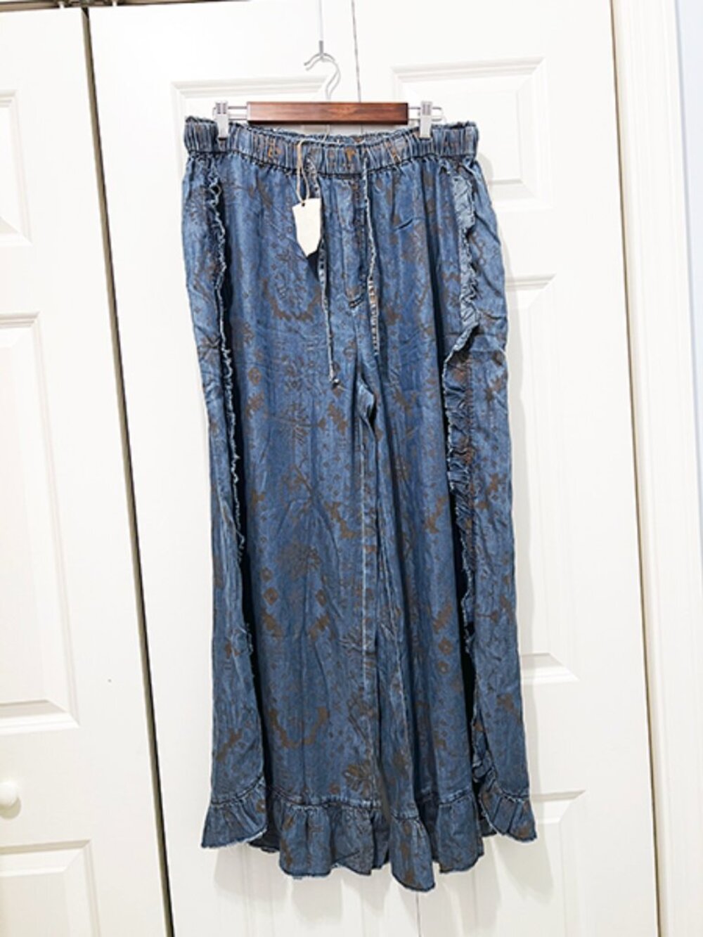 Easel | Plus Size Patterned Tencel Washed Pants /Jeans [3X] | NWT